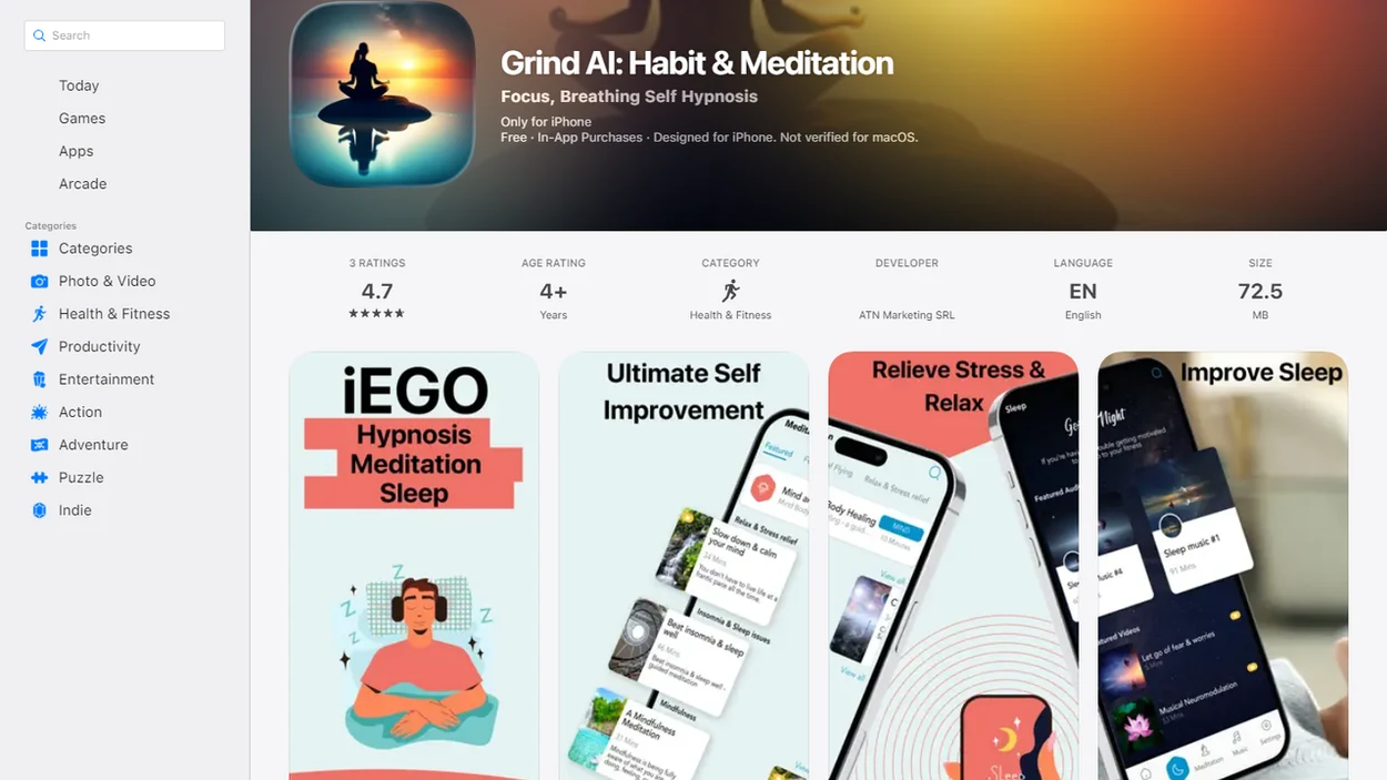 Mindful.net interface screenshot